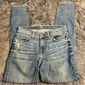Seven For All Mankind Ankle Gwenevere Mid Rise Casual Skinny Denim Jeans Size 26
